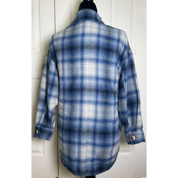 Pharaoh Laurel Plaid Blue Flannel Top By Pharaoh Collection NWOT Sz 0 MSRP $365 - Picture 9 of 11
